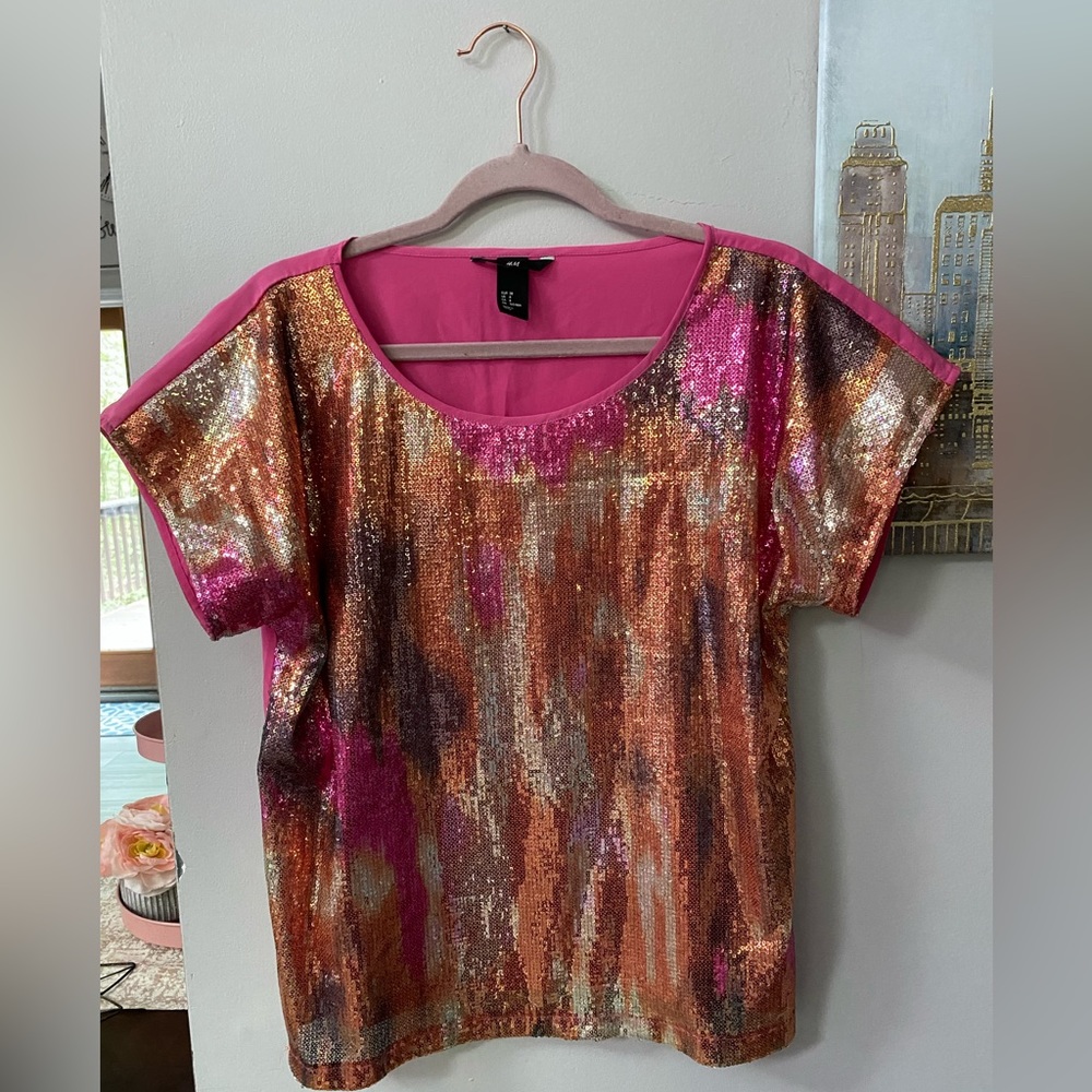H&M Boxy sequin shirt